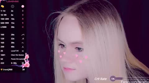 Snapshot of alicenya chatting on 03.08.25 Alice online show from 03.08.25