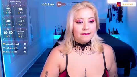 Snapshot of blackwidowj chatting on 11.11.25 Johana S online show from 11.11.25