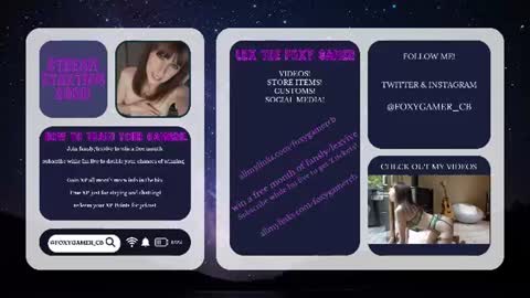 Snapshot of foxy_gamer chatting on 06.12.26 Lex Vive foxygamer cb online show from 06.12.26