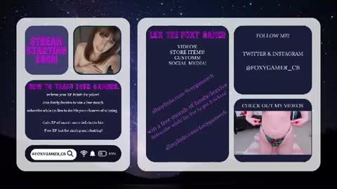 Snapshot of foxy_gamer chatting on 06.13.26 Lex Vive foxygamer cb online show from 06.13.26