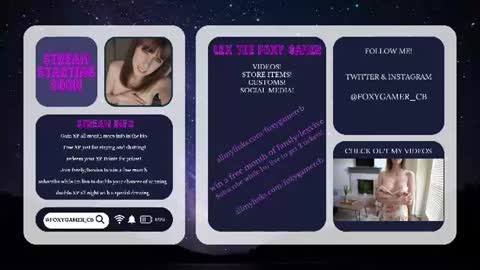 Snapshot of foxy_gamer chatting on 06.24.26 Lex Vive foxygamer cb online show from 06.24.26