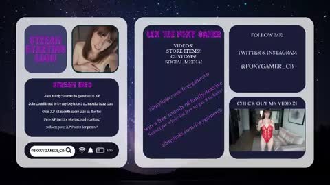 Snapshot of foxy_gamer chatting on 07.10.26 Lex Vive foxygamer cb online show from 07.10.26