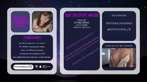 Snapshot of foxy_gamer chatting on 07.11.26 Lex Vive foxygamer cb online show from 07.11.26