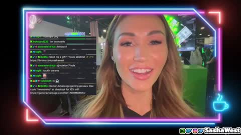 Snapshot of neomotoko chatting on 02.08.25 Sasha West online show from 02.08.25