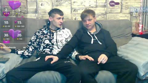 Max tall dark-haired guy with tattoos and Phil blond-haired online show from 04.03.26