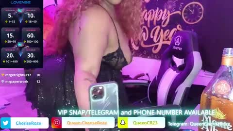 Snapshot of queencroze chatting on 01.01.25 Queen Cherise Roze online show from 01.01.25