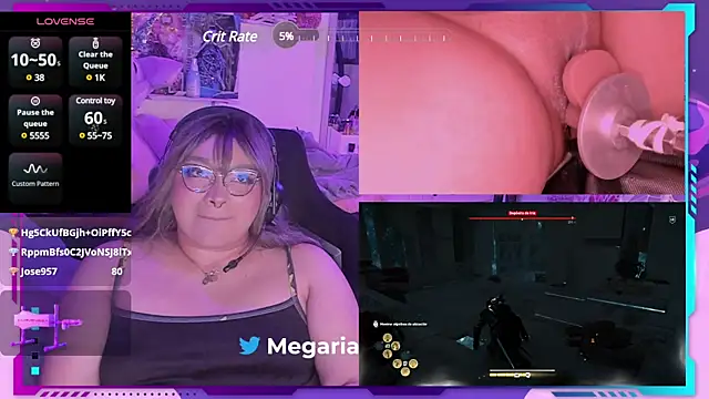 Snapshot of MegariaB chatting on 01.25.25 MegariaB online show from 01.25.25