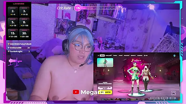 Snapshot of MegariaB chatting on 02.03.25 MegariaB online show from 02.03.25