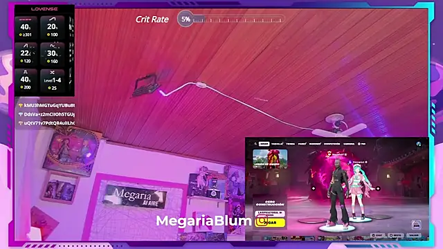 Snapshot of MegariaB chatting on 02.18.25 MegariaB online show from 02.18.25