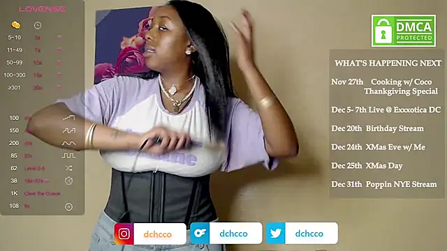 Snapshot of dchcco chatting on 11.20.25 dchcco online show from 11.20.25