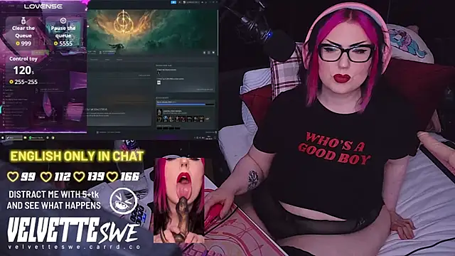 Snapshot of VelvetteSWE chatting on 08.07.26 VelvetteSWE online show from 08.07.26