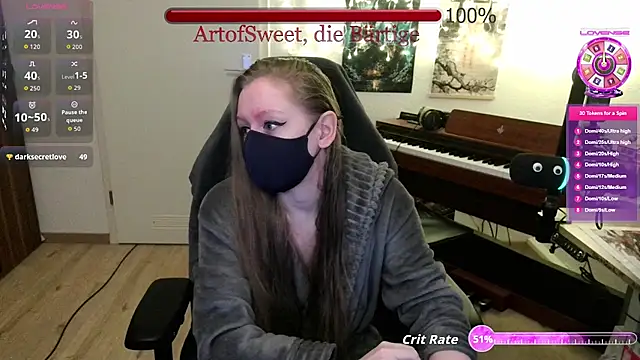 Snapshot of ArtofSweet chatting on 06.19.26 ArtofSweet online show from 06.19.26